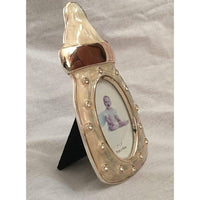 Silver and Enamel Baby Bottle Picture Frame 2" x 3" - BBL & Co.