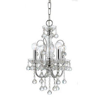 Crystorama Imperial 4 Light Mini Chandelier in Polished Chrome 3324-CH-CL-MWP - BBL & Co.