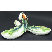 Franz Collection Paradise Calls Toucan Design Sculptured Porcelain 3 Section Serving Tray FZ01313 - BBL & Co.