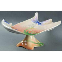 Franz Collection Porcelain Dragonfly Design Sculptured Pedestal Cake Plate FZ00429 - BBL & Co.