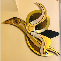 Shlomi Haziza Abstract Gold Metal Birt 3D Wall Art - BBL & Co.