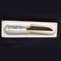 Weimer Porcelain White and Gold Knife - Wellner Auer Bestecke Made in Germany Serveware - BBL & Co.