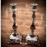 Extra Tall Silver Plated Shabbat Candlestick Holders - BBL & Co.