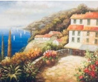 Italian Landscape Cnvase Oil Painting 26" x 22" - BBL & Co.