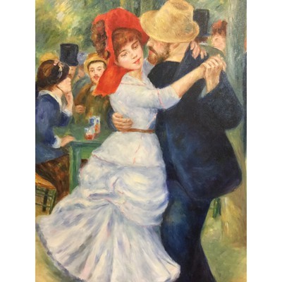 Canvas Oil Painting Renoir Inspired Dancing Couple with Hats 24 x 36