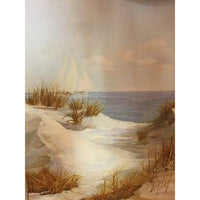 Canvas Oil Painting Sailboat Ocean Beach 