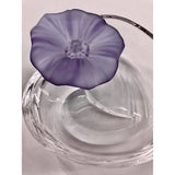 Crystal Heart Bowl Handblown with Purple Flower Handmade - BBL & Co.