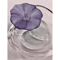 Crystal Heart Bowl Handblown with Purple Flower Handmade - BBL & Co.