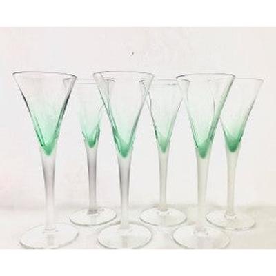 Contemporary Crystal Glassware Optic Emerald Frosted Flute - BBL & Co.