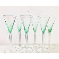 Contemporary Crystal Large  Glassware Optic Emerald Frosted Flute - BBL & Co.