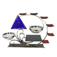 GARY ROSENTHAL SEDER PLATE, ULTIMATE COMBO DESIGN, MIXED METALS AND FUSED GLASS - BBL & Co.