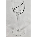 Contemporary Crystal  Clear  with Black Swirl  Wine Glasses Set of 6 - BBL & Co.