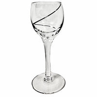 Contemporary Crystal  Clear  with Black Swirl  Wine Glasses Set of 6 - BBL & Co.