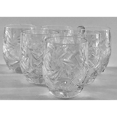 Crystal Cut  Shot Glasses Barrel" 50ml Hand Made in Russia - BBL & Co.