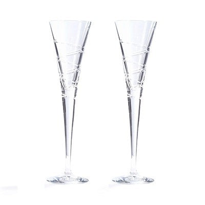 Crystal Spiral Champagne Flute Pair 6.5 oz - BBL & Co.