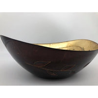 Glass Decorative Bowls Golden with Brown Leaves - BBL & Co.