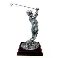Hero Gift Golf Professional Silver Tone Golfer Figurine on Wooden Base - BBL & Co.