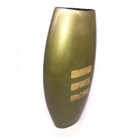 Olive Vase with Horizontal Stripes - BBL & Co.