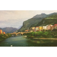 Oil Painting Bridge in Switzerland 24"x 36" - BBL & Co.