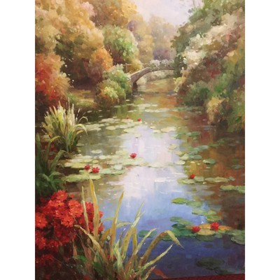 Oil Painting Spring Pond 30