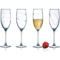 Luminarc Uptown Assorted  Champagne Flutes, Set of 4 8.5 oz - BBL & Co.