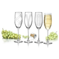 Luminarc Uptown Assorted  Champagne Flutes, Set of 4 8.5 oz - BBL & Co.