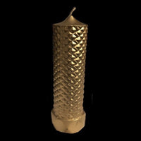 Point a La Ligne Honeycomb Gold Pillar Candle - BBL & Co.