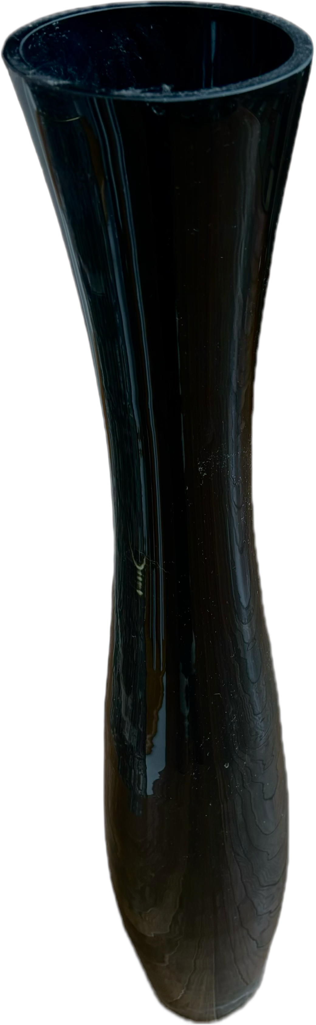 Tall Black Glass Floor Vase