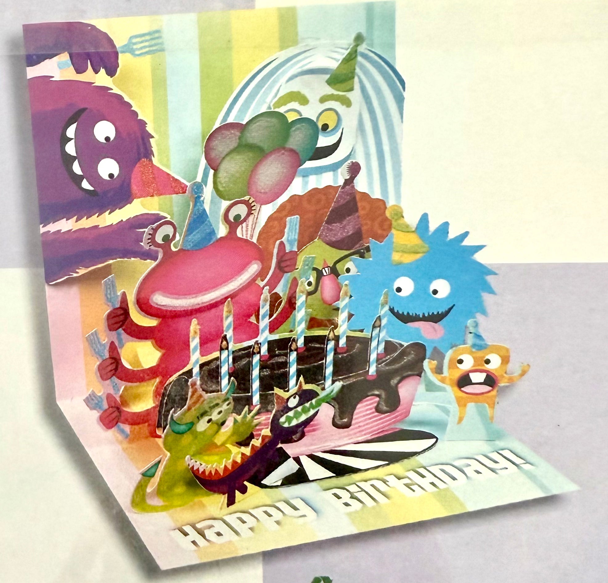 Treasures 3D Pop-Up Greeting Card Birthday Monsters