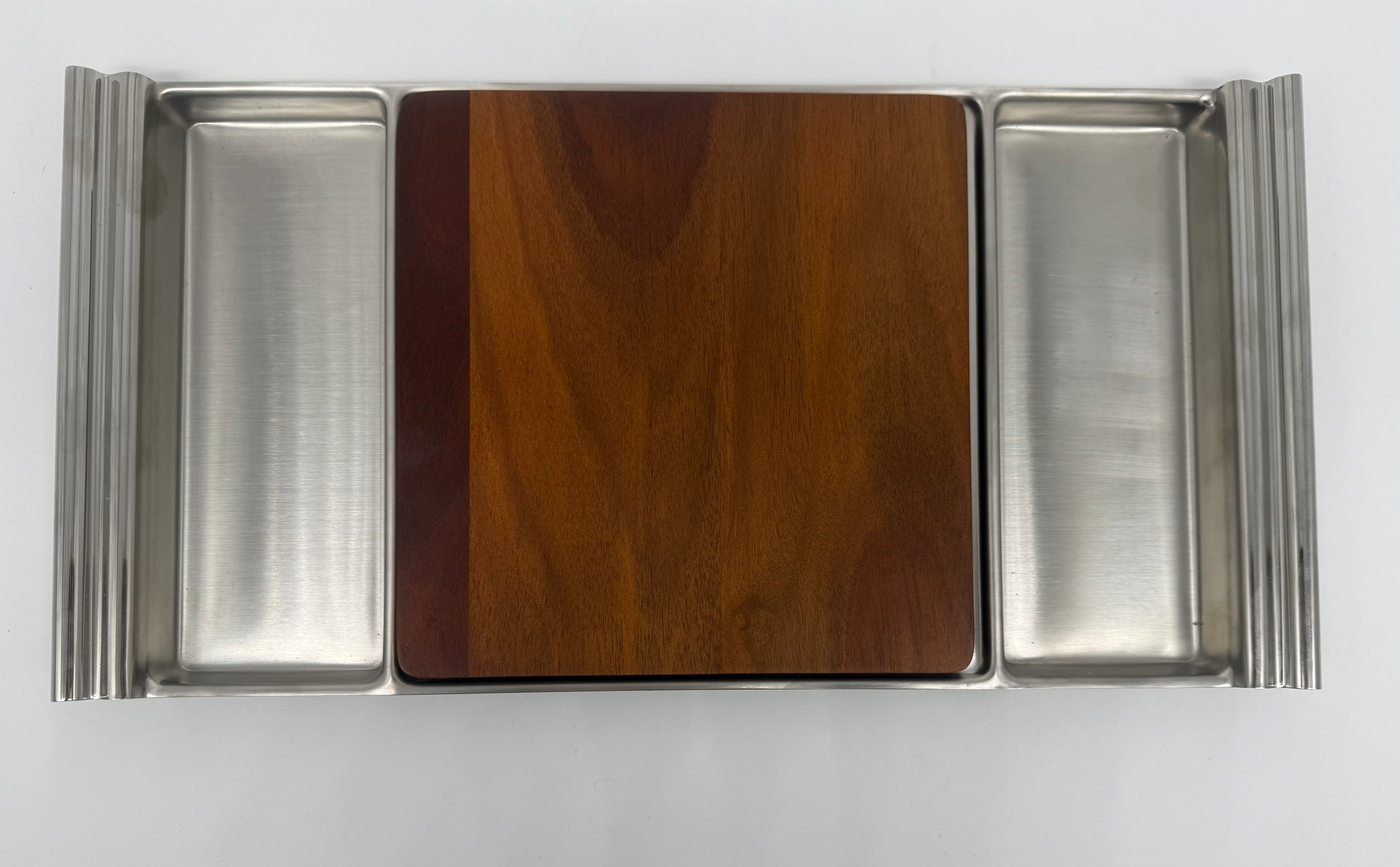 Lenox Cheese and Cracker Stainless Steel with Wood Insert