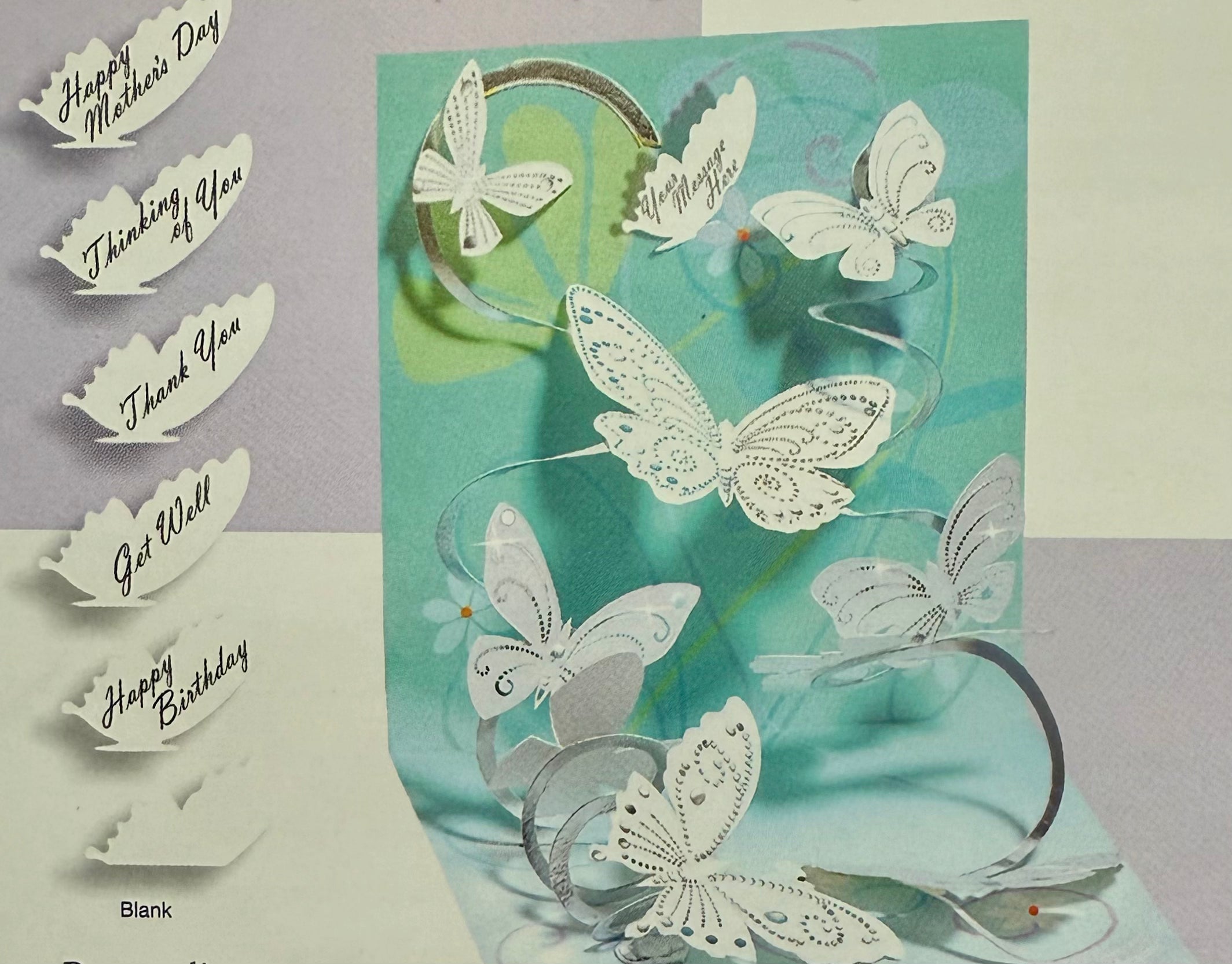 Pop up greeting card Floating Butterflies