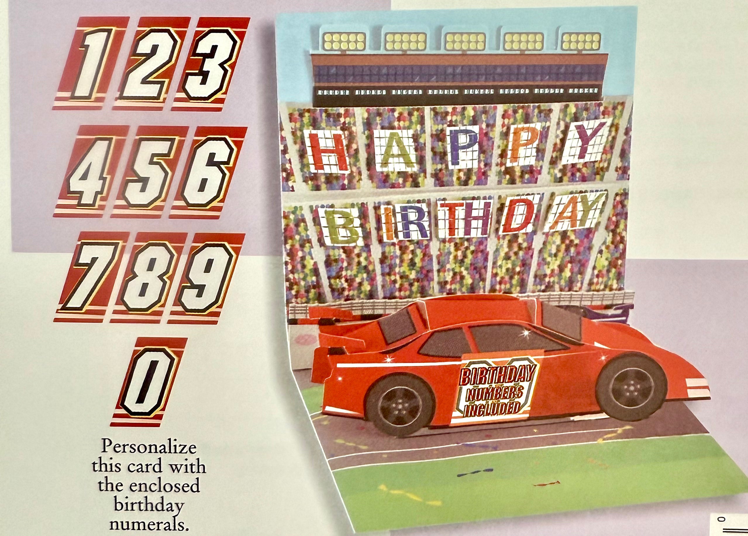 Treasures 3D Pop-Up Greeting Race Car Card Birthday