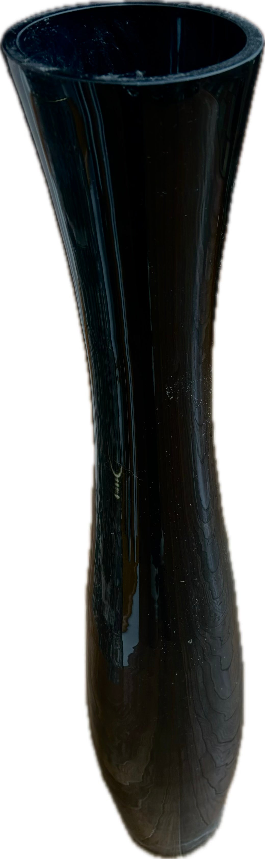 Tall Black Glass Floor Vase