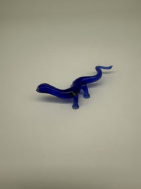 Blue Lizzard Glass Figurine