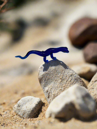 Blue Lizzard Glass Figurine