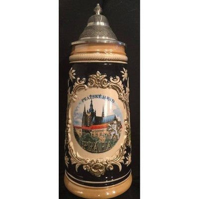 Rustic Prazsky Hrad Praha Czech Republic Panorama Beer Stein - BBL & Co.