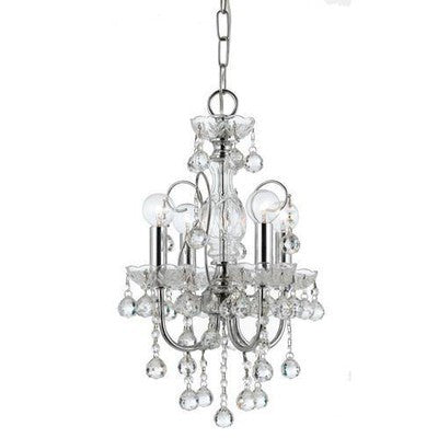 Crystorama Imperial 4 Light Mini Chandelier in Polished Chrome 3324-CH-CL-MWP - BBL & Co.