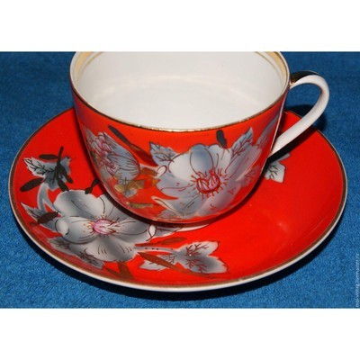 Vintage Giant Malva Porcelain Teacup with Saucer - BBL & Co.