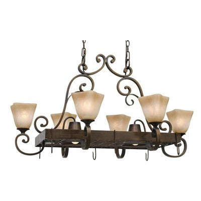 Golden Lighting 3890-PR62 Meridian 27 Inch Lighted Pot Rack - BBL & Co.