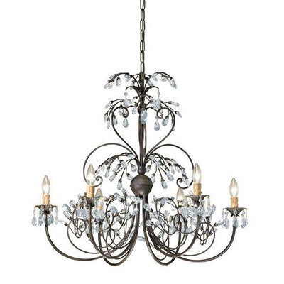 Crystorama 4296-DR Victoria 6 Light Swarovski Spectra Crystal Candle Chandelier Dark Rust - BBL & Co.