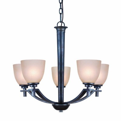 Golden Lighting 6262-5 DNI Hampden 5 Light Chandelier, Dark Natural Iron Finish - BBL & Co.