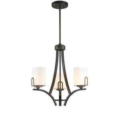 Golden Lighting 9363-M3 GMT-OP Chandelier - Mini with Opal Glass Shades, Gunmetal Bronze Finish - BBL & Co.