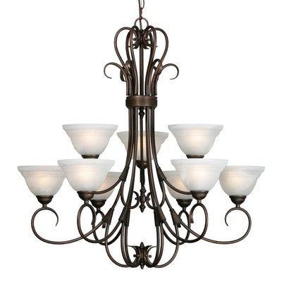 Golden Lighting 8505-9 RBZ Homestead Ridge Two Tier Chandelier, Rubbed Bronze Finish - BBL & Co.