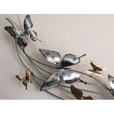 ARTISAN HOUSE SPRING BUTTERFLIES CHROME S/2n Metal Wall Decor - BBL & Co.