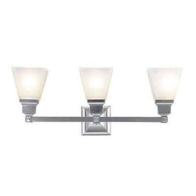 Livex Lighting 1033-91 Mission 3 Light Vanity Brushed Nickel with Frosted Glass - BBL & Co.