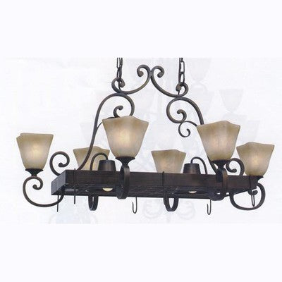 Golden Lighting 3890-PR62 Meridian 27 Inch Lighted Pot Rack - BBL & Co.