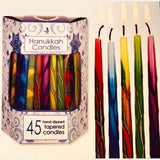 Premium Tapered Hand Decorated Multi Tri Color Chanukah Candles - BBL & Co.