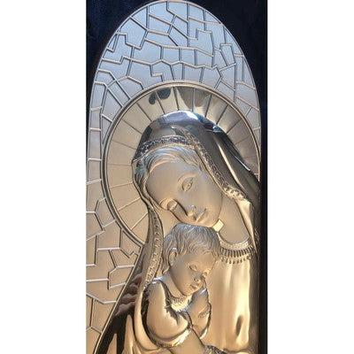 Wall Decor Argenti Preziosi Madonna with Child 20" x 8"  Made in Italy - BBL & Co.