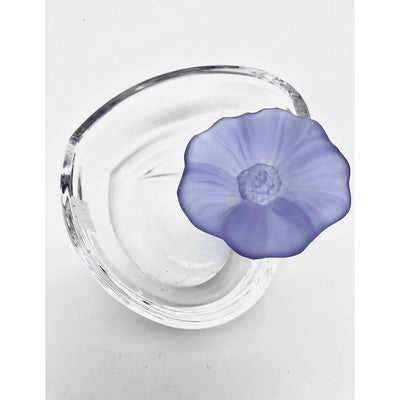 Crystal Heart Bowl Handblown with Purple Flower Handmade - BBL & Co.