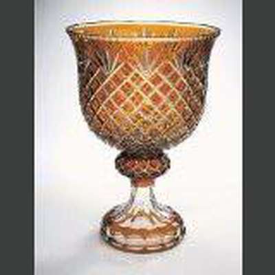 Badash Lead Crystal TA429 Amber Oxford Round Centerpiece - BBL & Co.